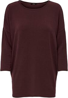 ONLY ONLGLAMOUR Slim 3/4 Sleeve Stretch Round Knit Sweater