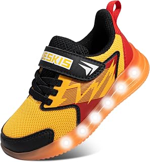 YESKIS Children's Boys Girls Light Up LED Flashing Cartoon Sneakers