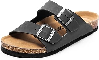 FITORY Men's Sandals, Cork Footbed Slip On Slides Size UK 6.5-13.5