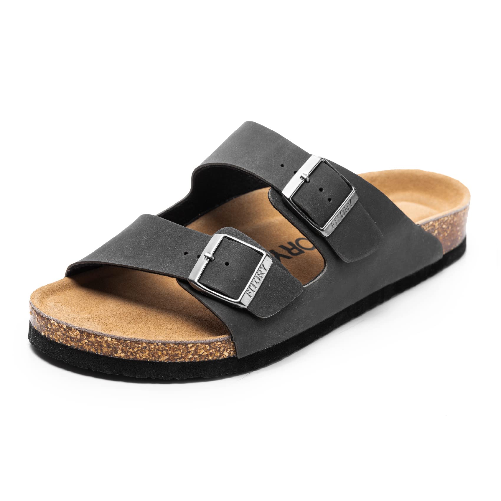 FITORY Men's Sandals, Cork Footbed Slip On Slides Size UK 6.5-13.5