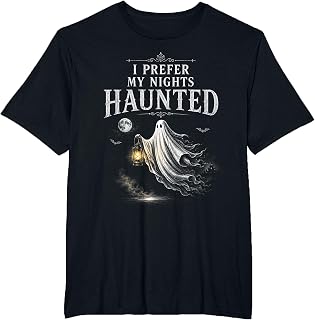 I Prefer My Nights Haunted Paranormal Halloween Ghost T-Shirt