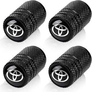 4pcs Tire Valve Stem Caps, Compatible with Toyota Avalon Prius Allion RAV4 Highlander Series Stem Cap Universal Car Air Cover Car Accessories for Cars, SUV, Truck, Motorcycles Black