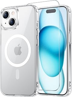 Temdan for iPhone 15/14 Plus Case with Screen Protector Clear