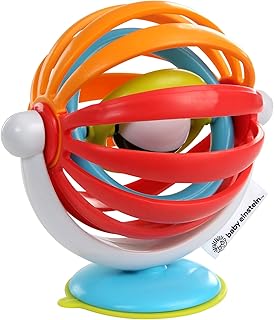 Baby Einstein, Sticky Spinner Booster & High Chair Activity Toy, Rattle, Sensory Play, Visual Stimulation, Spinning Wheel, Suction Cup Base, BPA-Free, Ages 3 Months+