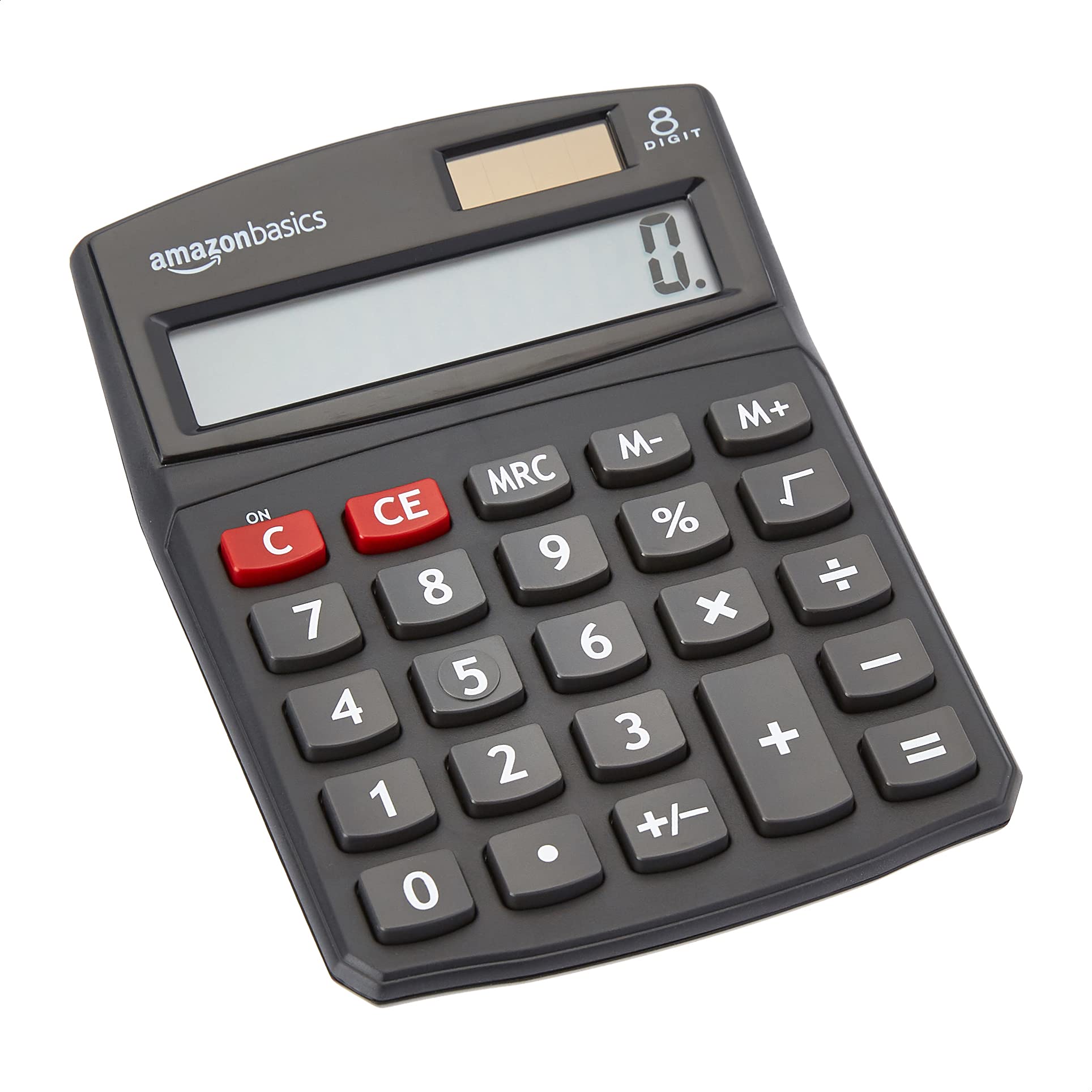 Amazon Basics LCD 8-Digit Desktop Calculator, Portable and Easy to Use, Black, 1