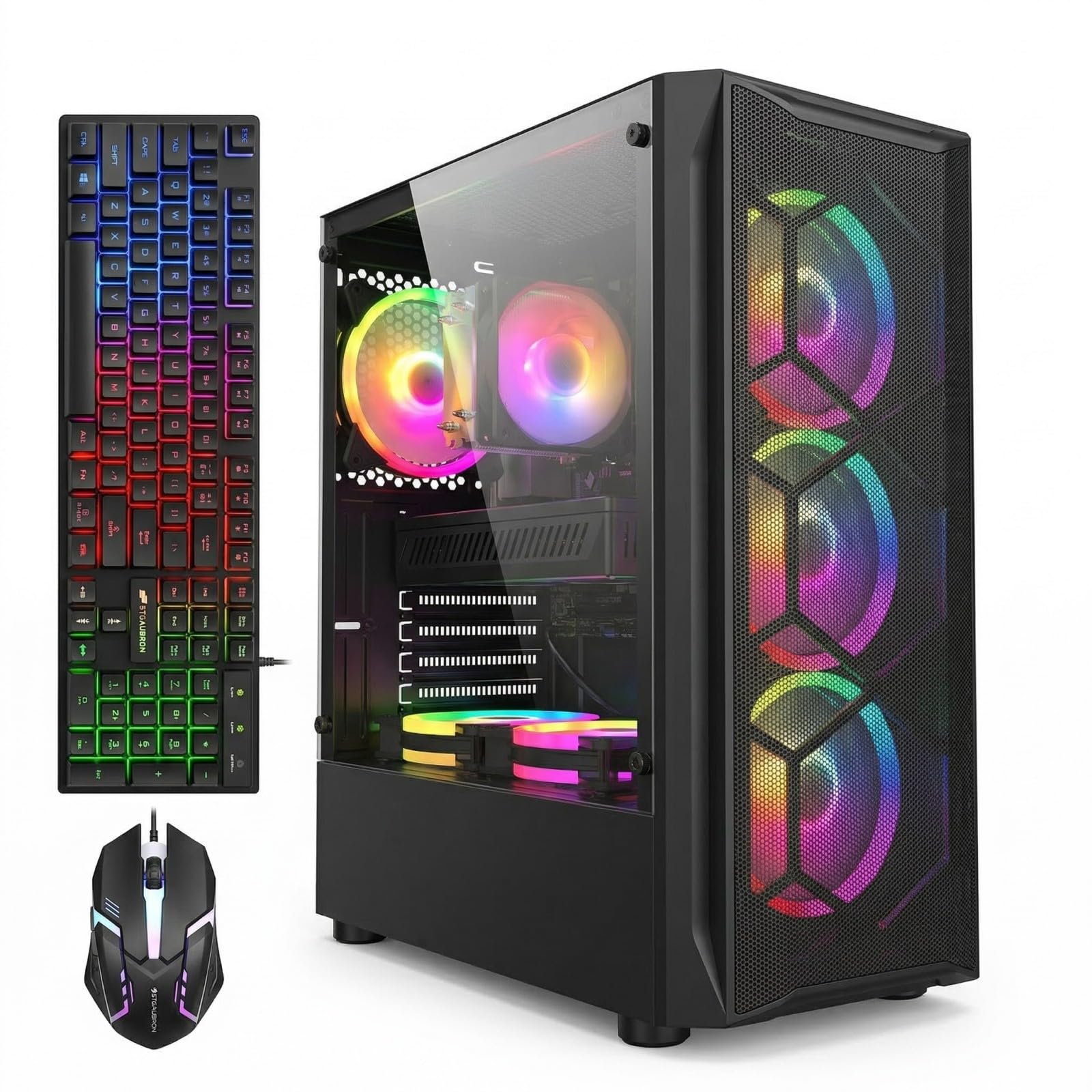 STGAubron Gaming PC Desktop,Core i7,RX 580 8G,16G RAM,1TB SSD | Gaming Computer 