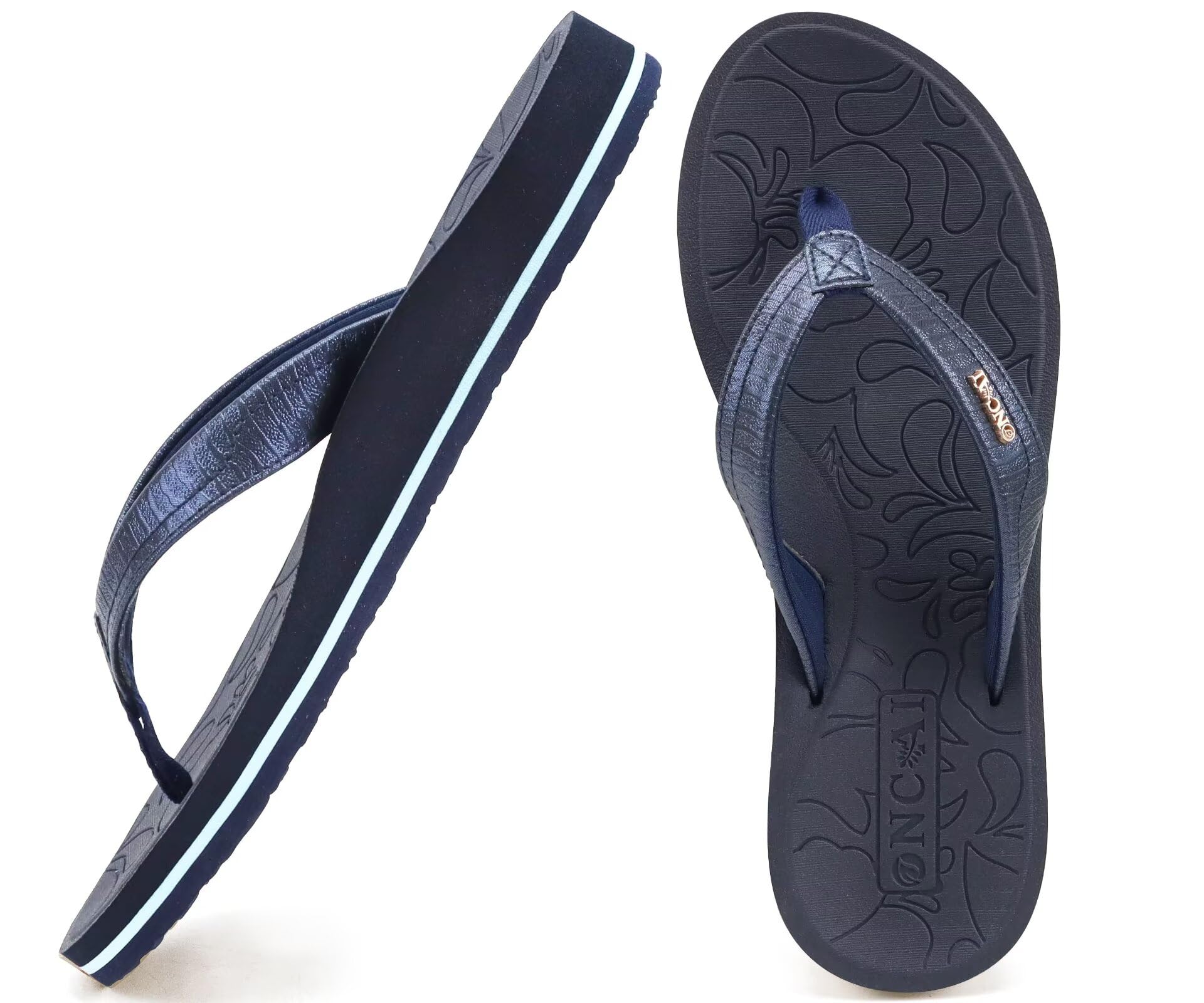 ONCAI Women's Flip Flops, Summer Sandals with Orthopaedic Arch Support, Rubber F