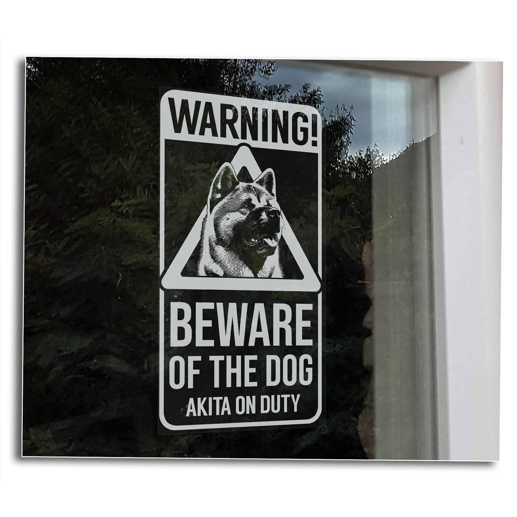 Warning: Beware of the Dog Sticker, Akita Home Security Window Car Sign, Japanes