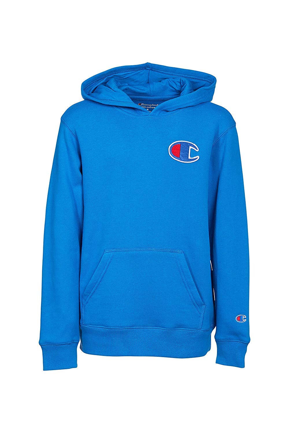 Champion Boys Heritage Big C Logo Pullover Hoodie Sweatshirt (7, Deep Hotline Bl