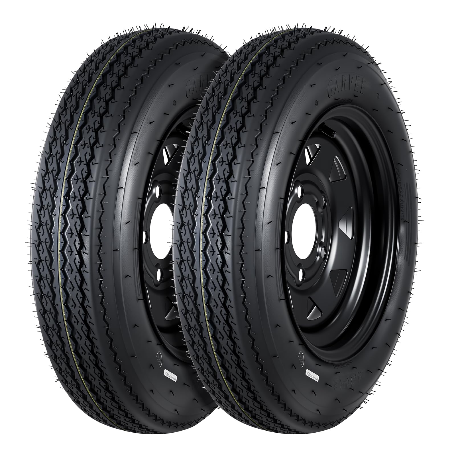 GarveeTech 2-Pack Trailer Tire On Rim 4.80-12 480-12 4.80x12 Trailer Tires and 5