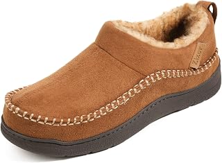 Zizor Men's Moccasin House Shoes Slippers Indoor Outdoor