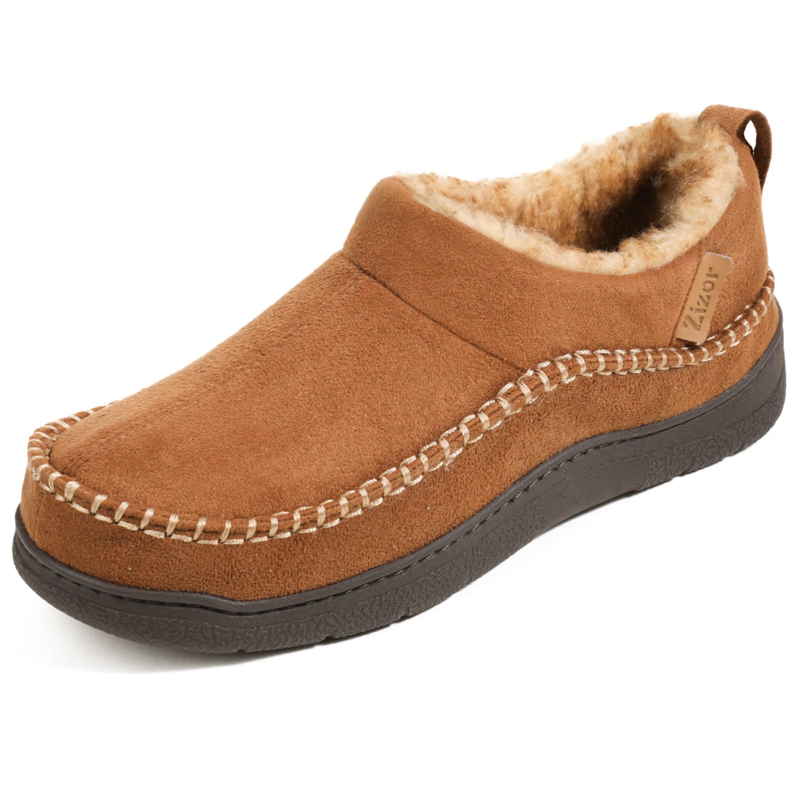 Zizor Men's Moccasin House Shoes Slippers Indoor Outdoor