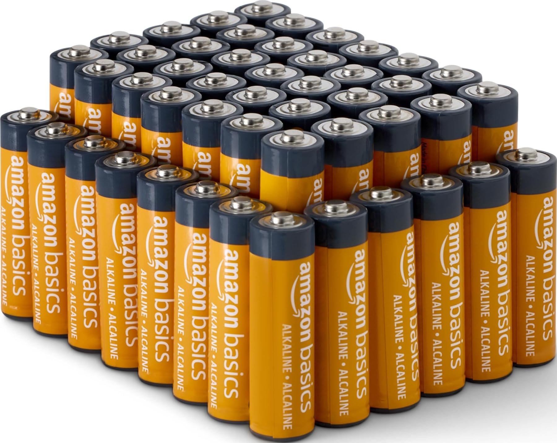 Amazon Basics 48-Pack AA Alkaline High-Performance Batteries, 1.5 Volt, 10-Year 