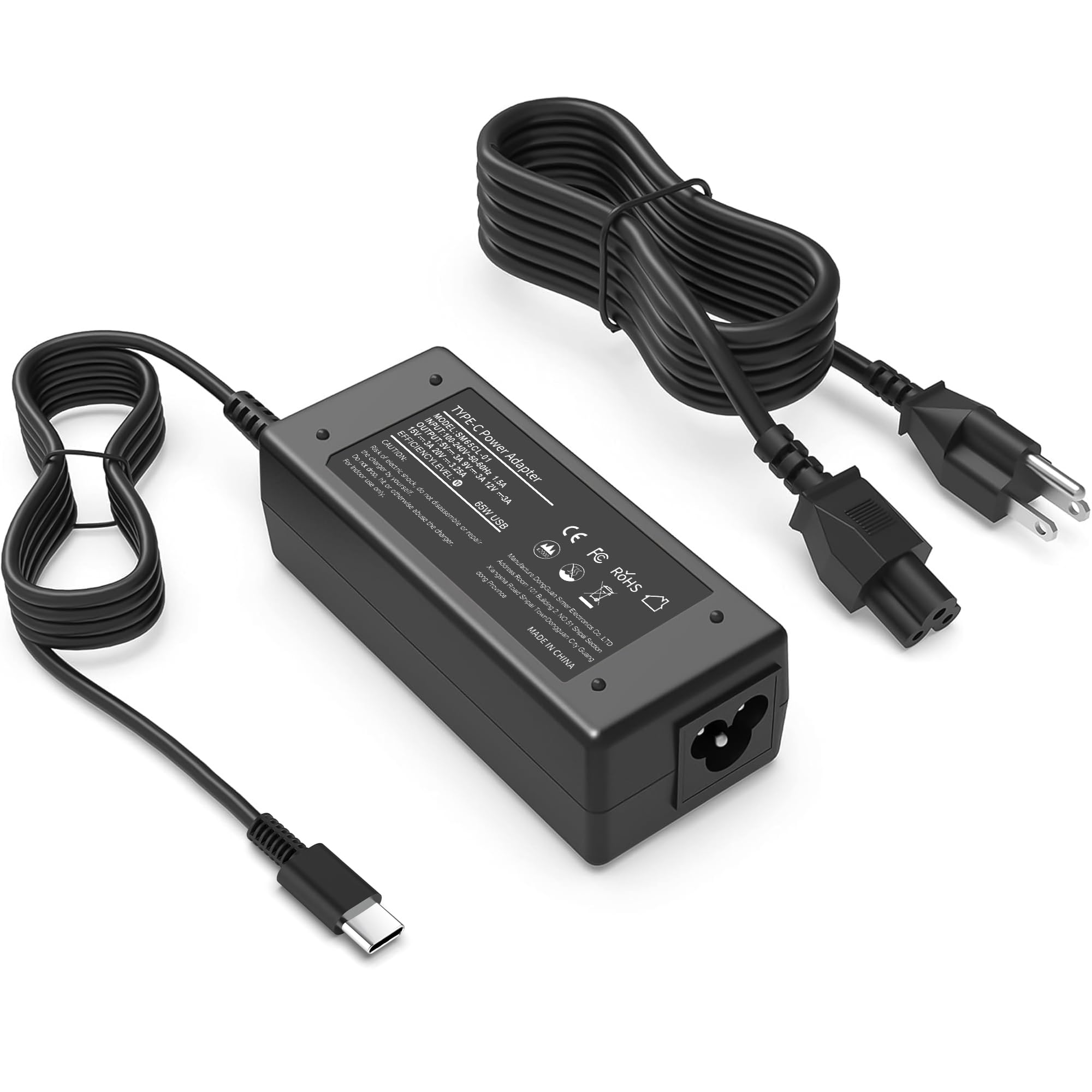 VJYUIJAY Universal 65W USB C Laptop Charger Compatible with HP chromebook Lenovo