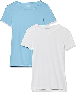 Amazon Essentials Women's Slim-Fit Short-Sleeve Crewneck T-Shirt, Pack of 2
