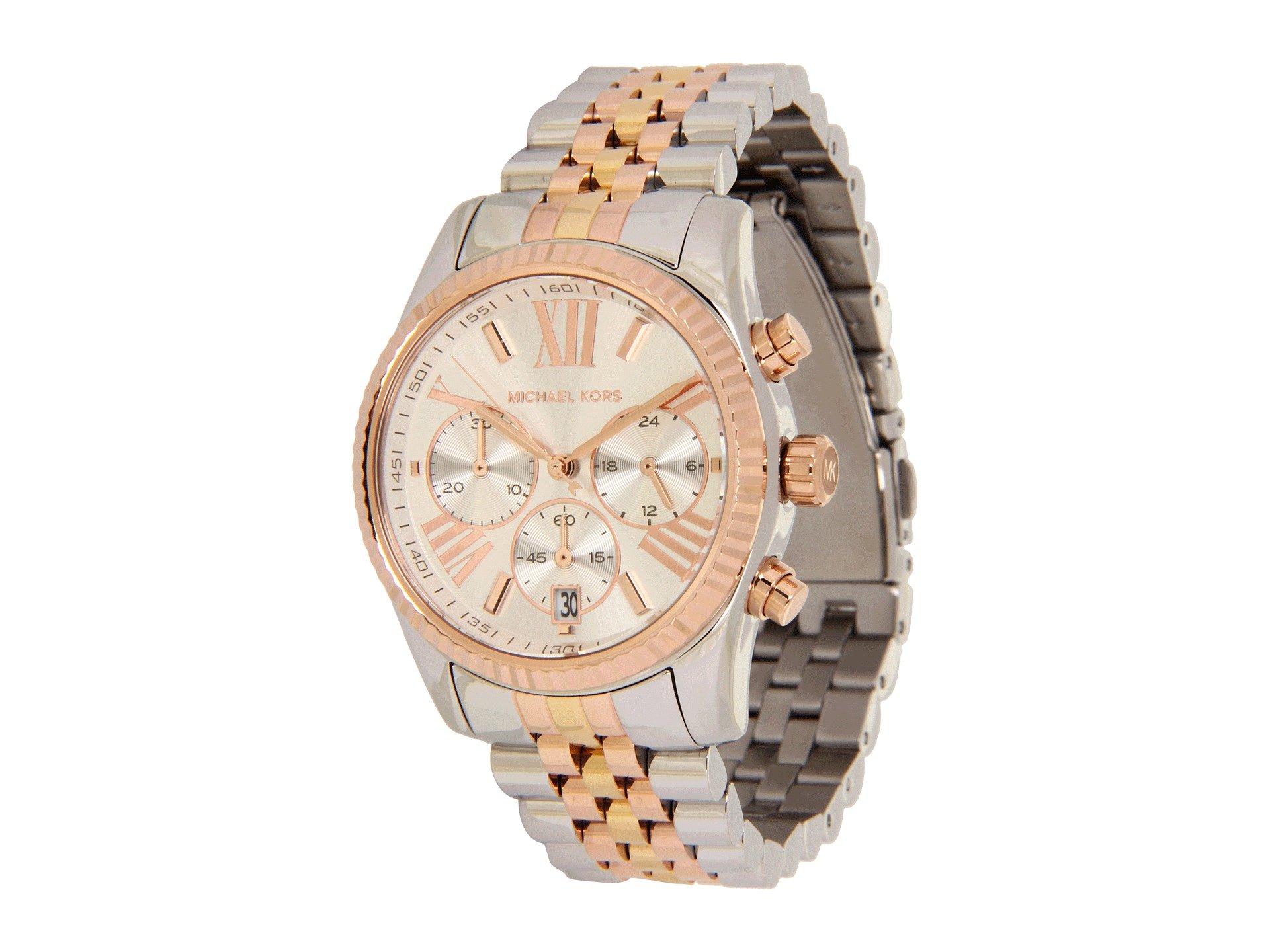 Michael Kors Lexington Three-Hand Two-Tone Stainless Steel Women's Watch and Bra