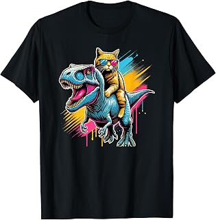 Pop Art Dinosaur T-Rex Cat Tyrannosaurus Rex Cats T-Shirt