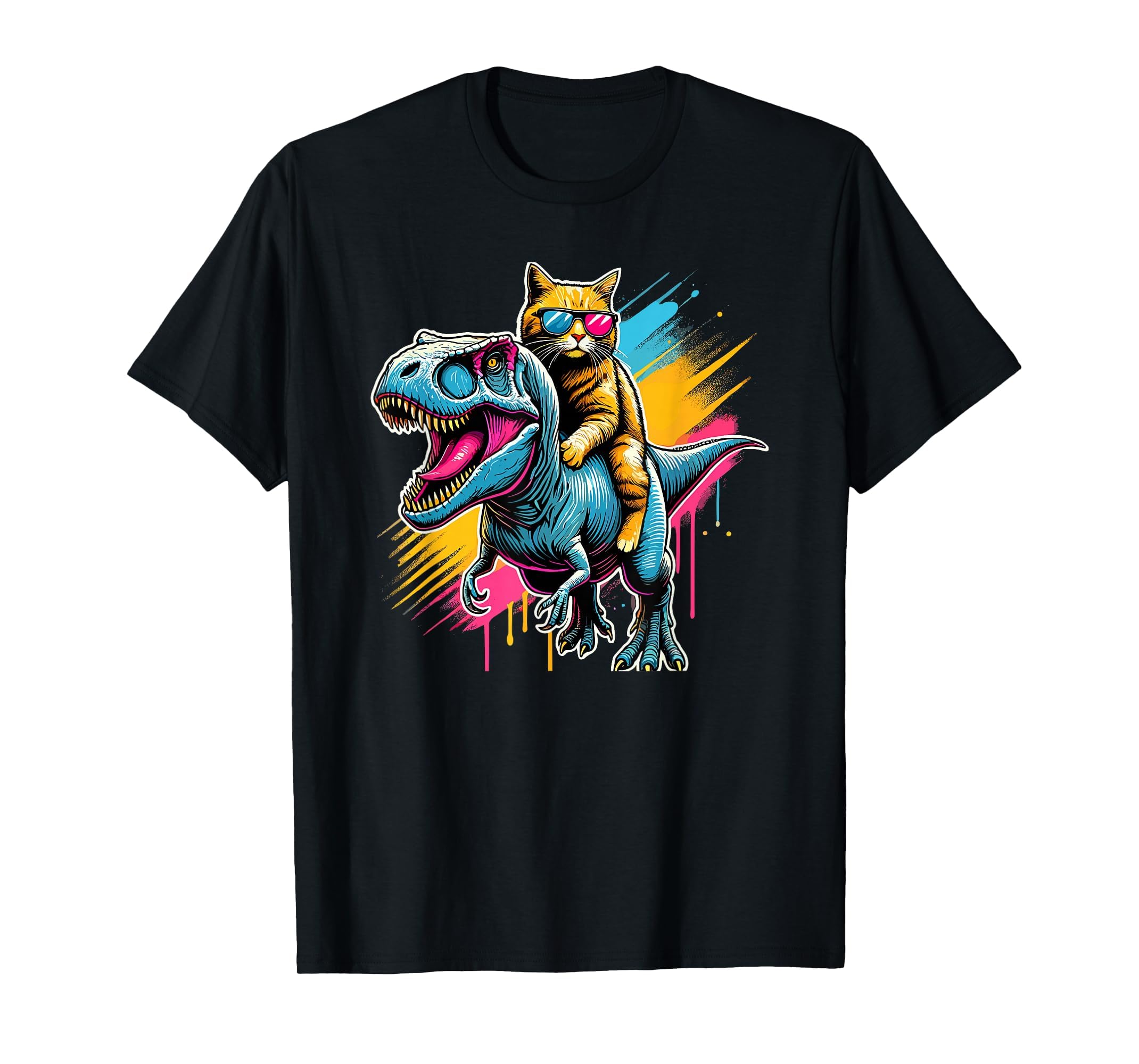 Pop Art Dinosaur T-Rex Cat Tyrannosaurus Rex Cats T-Shirt