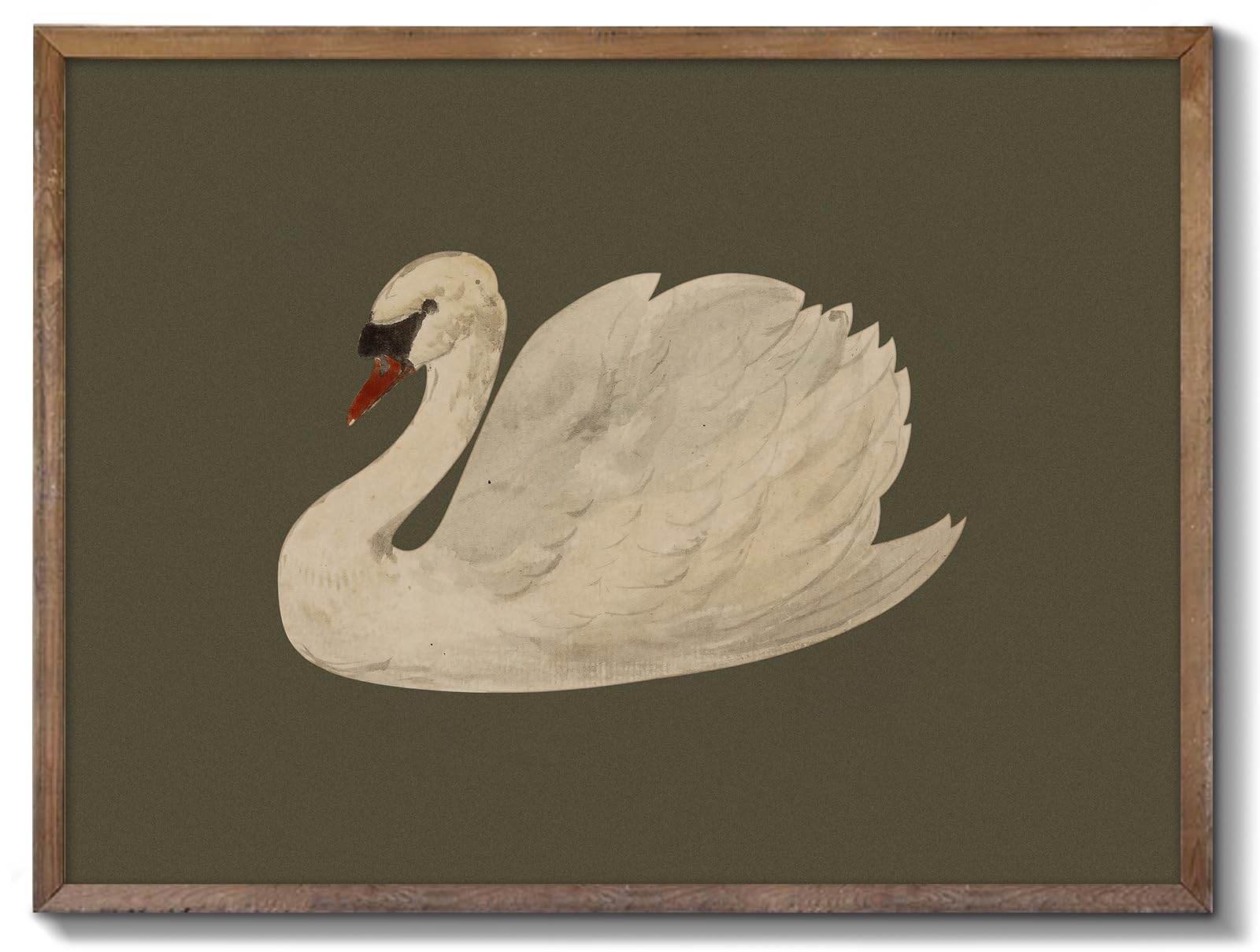 Vintage Swan Canvas Wall Art Vintage Swan Canvas Oil Painting for Bathroom Wall 