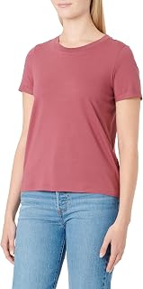 VERO MODA Basic Crewneck T-Shirt with Pleat to the Sleeves.