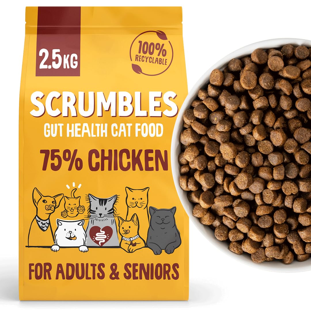 Scrumbles • Dry Cat Food • Hypoallergenic • All Lifestages • Chicken 75% • 2.5kg
