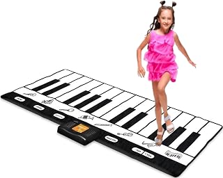 Play22 Giant 6 Ft Floor Piano Mat for Kids Age 3-8, Dance Mat for Toddlers | Built-in Songs, 24 Keys, 8 Instrument Sounds, Record & Playback, Adjustable Volume, Keeps Kids Busy, Gift for Boys & Girls