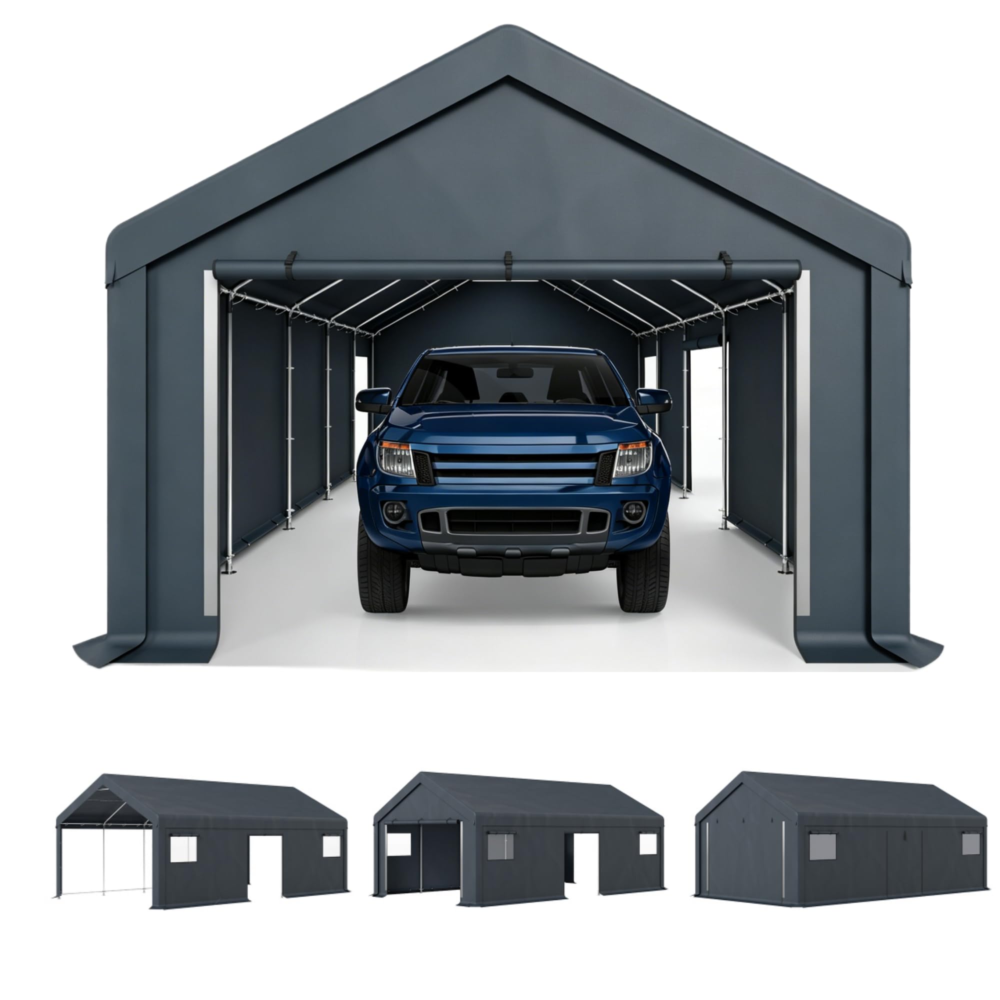 PHI VILLA 13x24ft Portable Garage Carport, Car Tents Storage Shed Canopy | Outsi