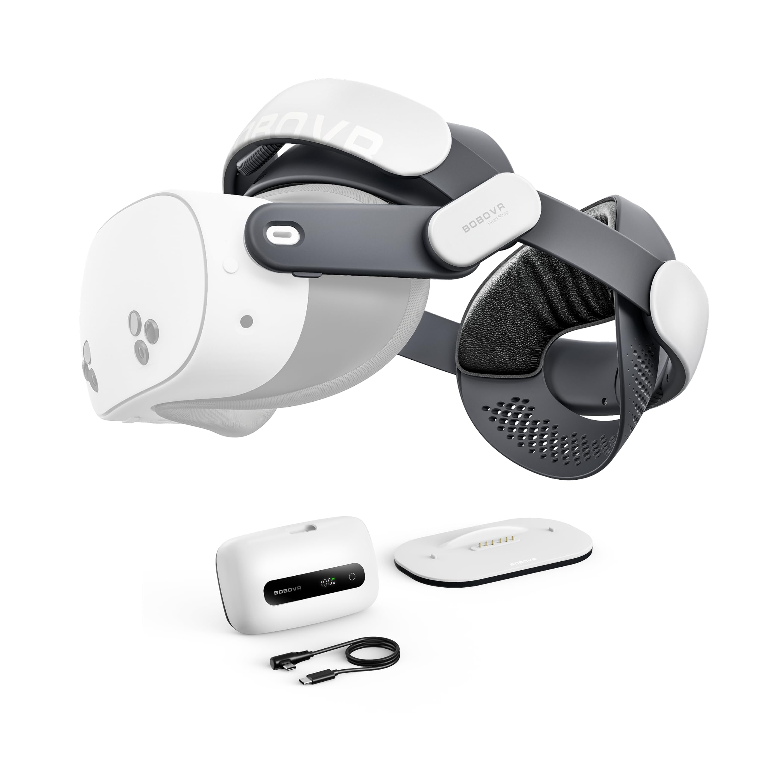 BOBOVR M3 Pro+ Battery Head Strap Compatible with Meta Quest 3S and Quest 3, Inc