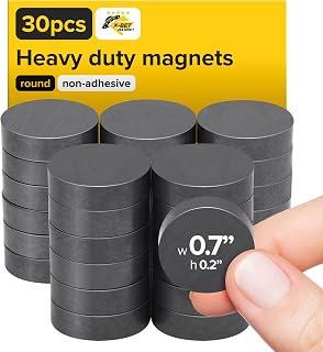 Ultra-Strong Ceramic Round Magnets (0.7x0.2"/18x5mm, 30 pcs) - Heavy Duty Magnets, Non-Corrosive, High Thermal Resistance, Versatile For Home, Office, Workshop, Whiteboard, Fridge And Hobby Use