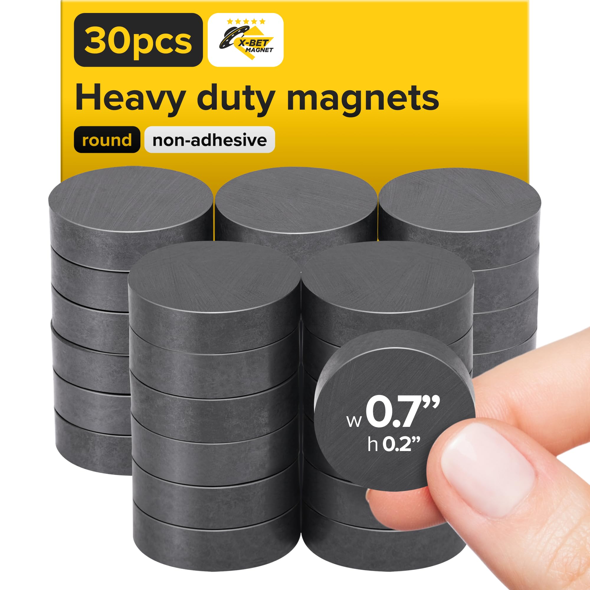 Ultra-Strong Ceramic Round Magnets (0.7x0.2"/18x5mm, 30 pcs) - Heavy Duty Magnet
