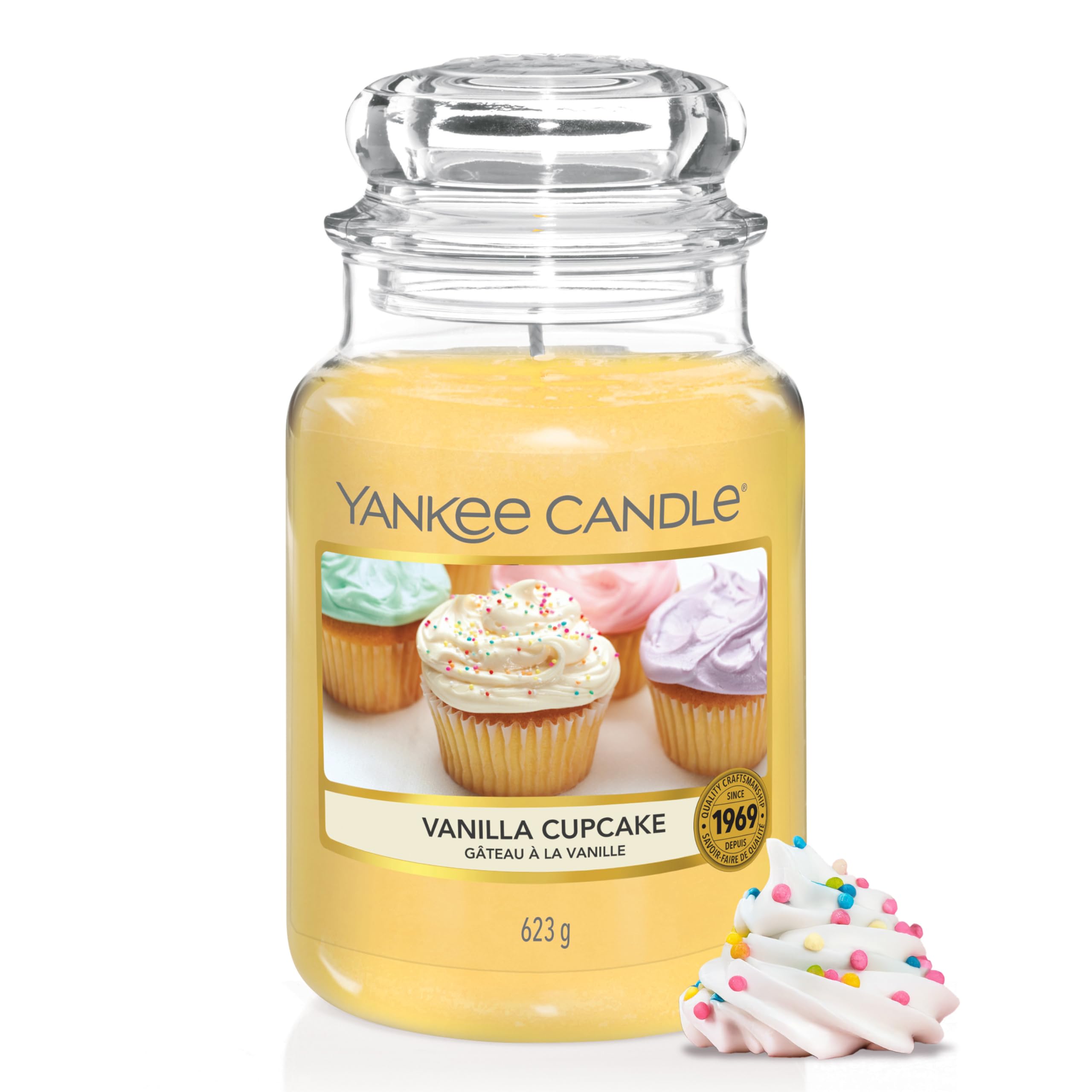 Yankee Candle Large Jar Scented Candle | Vanilla Cupcake | Burn Time Up to 150 H