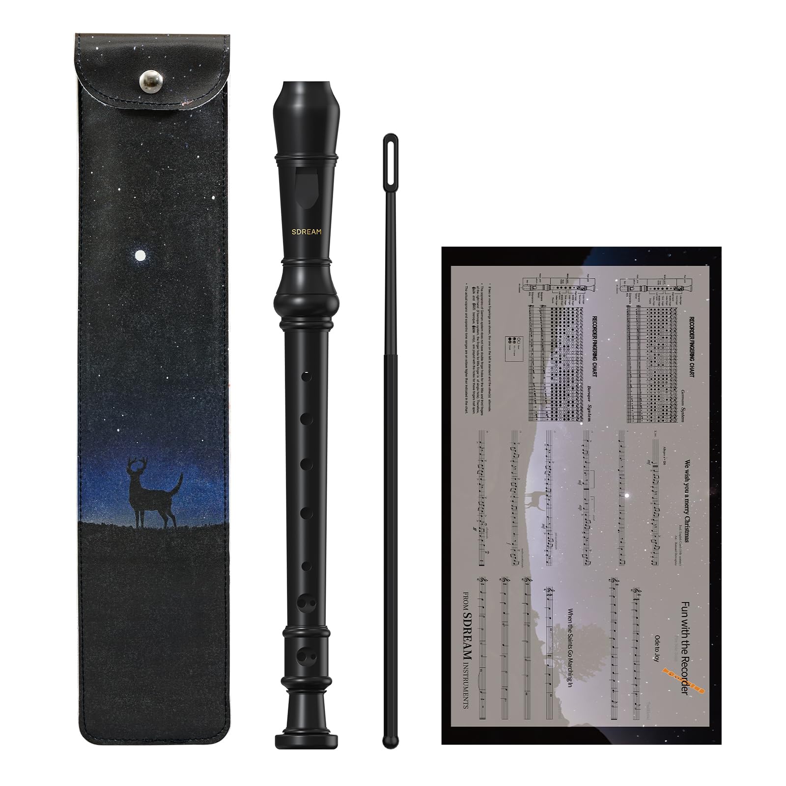 SDREAM Soprano Recorder Instrument for Kids Beginners&Student,8 Hole German Fing