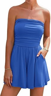 BTFBM Rompers For Women Tube Tops Loose Shorts Jumpsuits