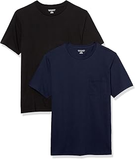 Amazon Essentials Men's Short Sleeve Crew Neck Pocket T-Shirt Regular Fit 2 Pack