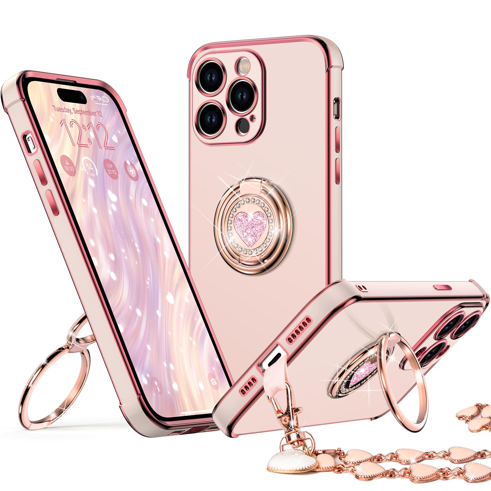 XYZ for iPhone 14 Pro Max Case with Stand, Phone Case with 2-Ring Kickstand
