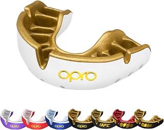 OPRO Gold Level Sports Mouthguard, Premium Fit Adult & Kids | Easy Self-Fit Gum Shield for Rugby, Hockey or Boxing - Premium Protection MMA Mouth Guard with Dental Warranty