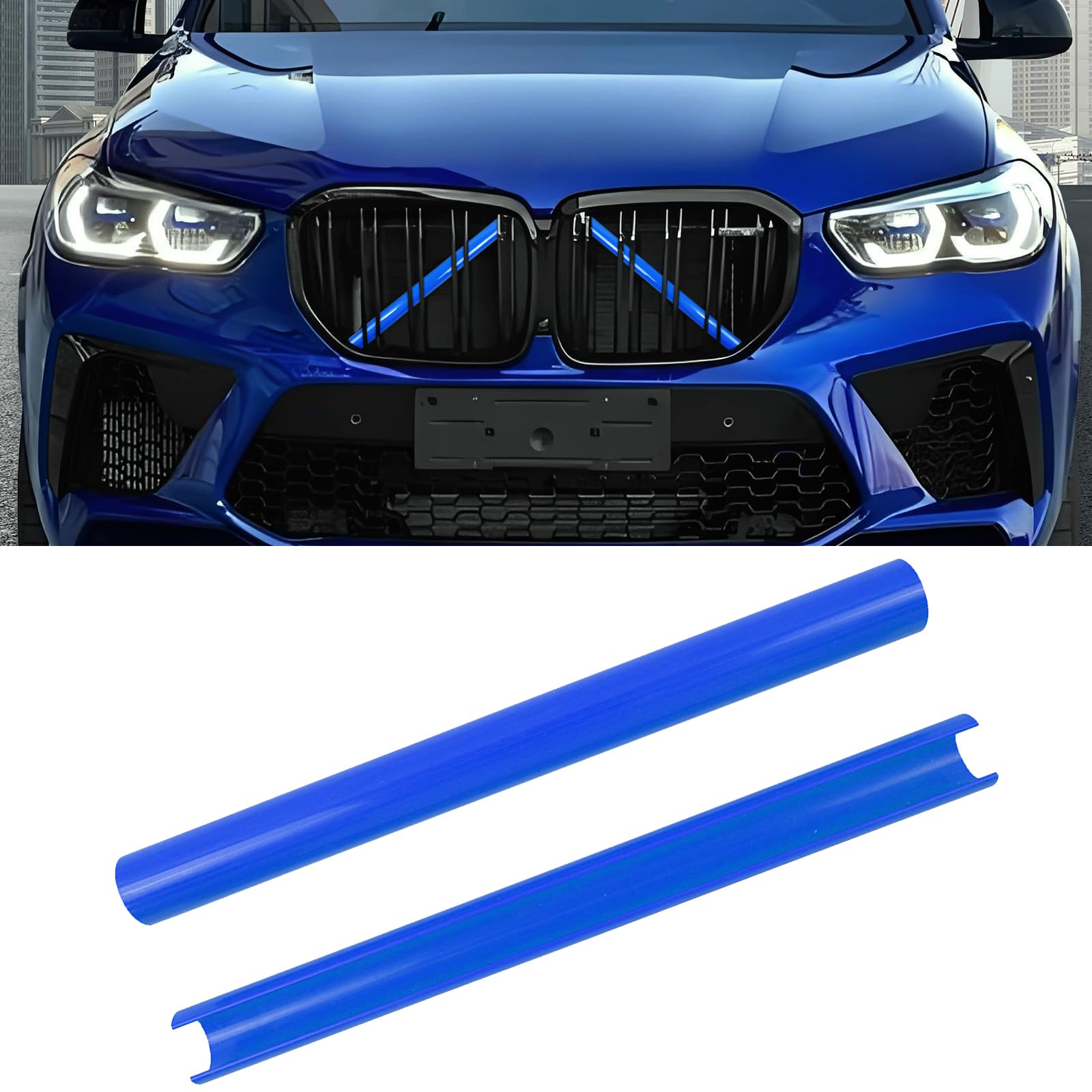 Aojezoor V Brace Wrap Covers Compatible with BMW Grille Inserts StripesWrap | Bl