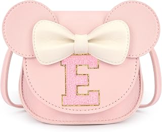 mibasies Toddler Purse for Girls Age 3-8, Pink Letter E Toy Birthday Gift | Crossbody bag toys for baby - Princess Wallet Gifts 1 2 3 4 5 6 7 8 Year Old Easter and Christmas Basket Stuffers