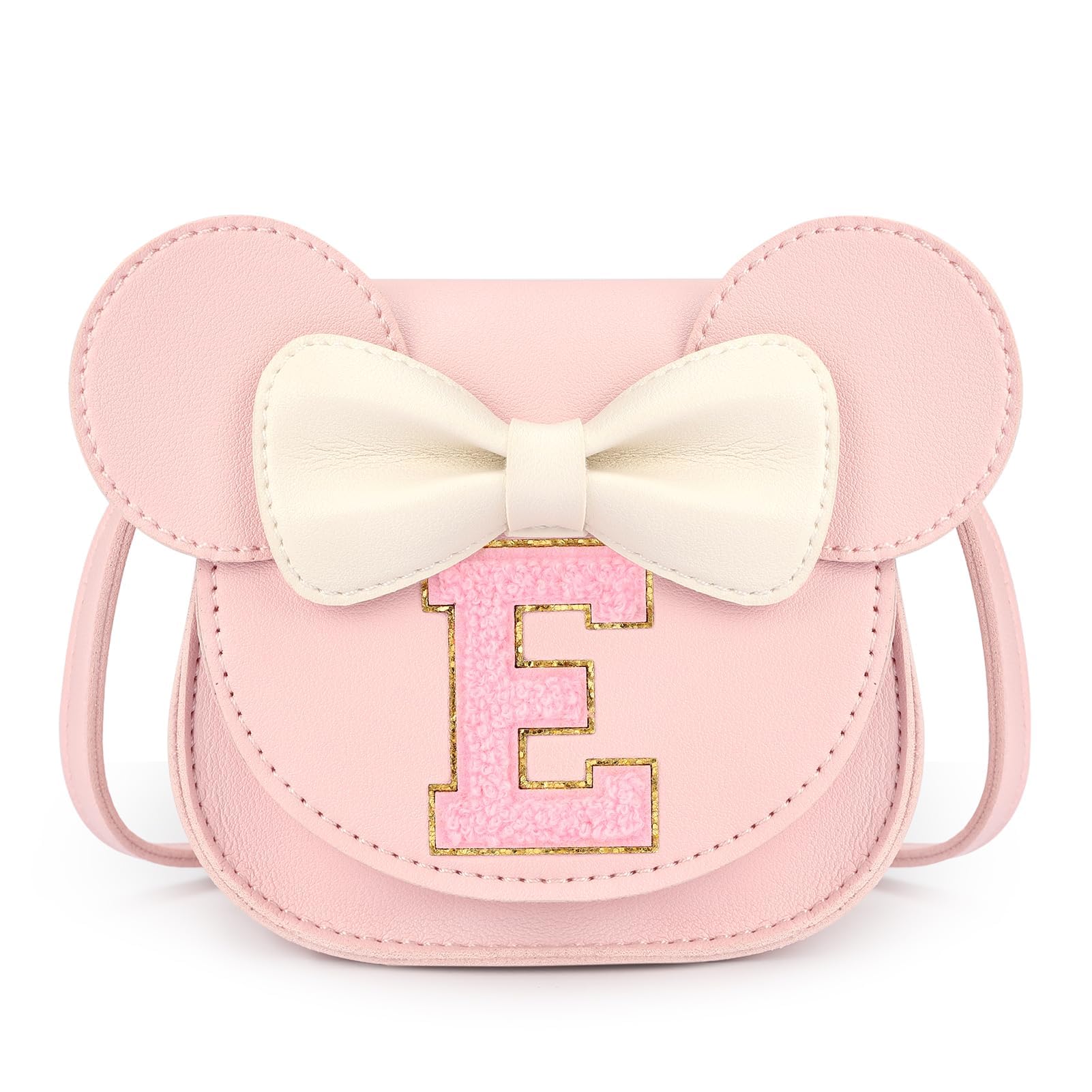 mibasies Toddler Purse for Girls Age 3-8, Pink Letter E Toy Birthday Gift | Cros