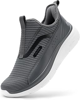 FitVille Men's Extra Wide Slip on Walking Shoes with Arch Support Men Slip on Sneakers for Foot Pain Relief-Stepease V2