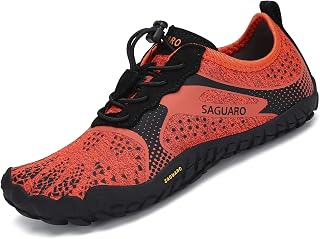 SAGUARO Kids Barefoot Trail Shoes Girls Breathable Minimalist Trainers, 24-36 EU