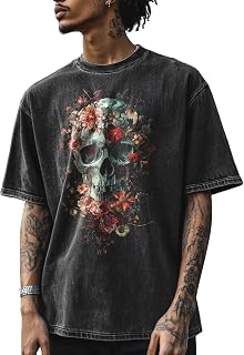 domirica Mens Graphic T-Shirts 90s Rock Summer Big and Tall Workout Breathable Quick Dry Short Sleeve 100% Cotton Tee Shirts