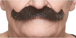 Mustaches Self-Adhesive Fake Mustache, Synthetic Fur Costume Accessory Set | Synthetic Fur Stick-On Mustaches with Skin-Friendly Adhesive, Trim, Comb, or Color for Halloween, Costumes, and Theater