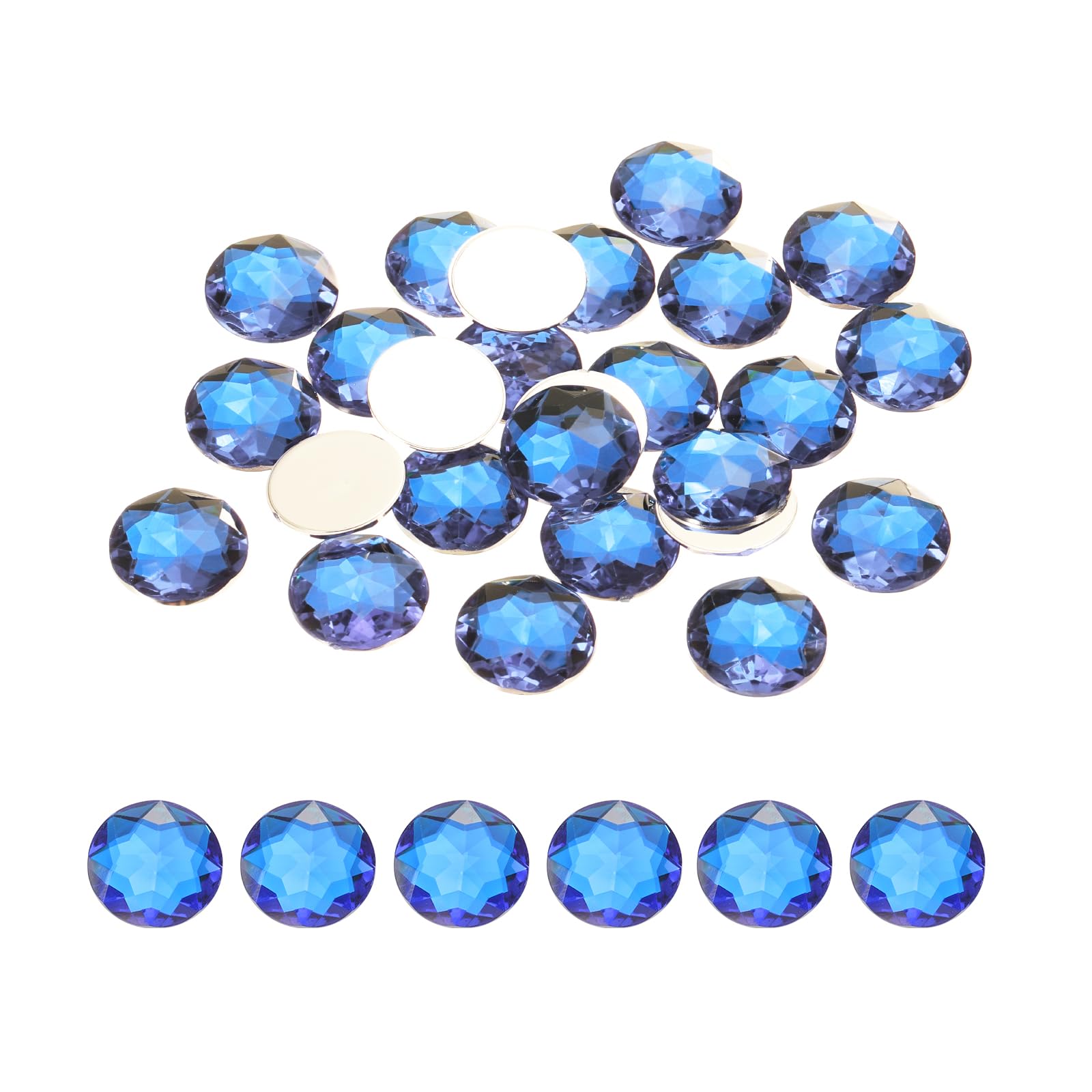 Generic Flat Back Round Acrylic Rhinestones,10mm SS45 Deep Blue Flatback Crystal
