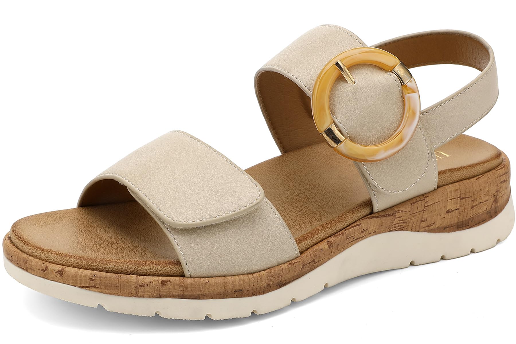 UBFEN Women's Flat Sandals with Arch Support Open Toe Summer Comfortable Casual 
