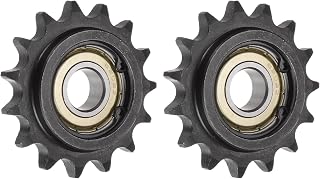 uxcell 2pcs ANSI #40 / DIN(ISO)08A Roller Chain Idler Sprocket 15mm Bore, 1/2" Pitch, Hardened 15 Tooth Tensioner Sprocket, Insert Single Bearing (B Type)