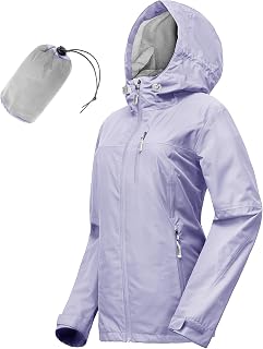 33,000ft Rain Jacket Women Lightweight Hooded Packable Breathable Coat Ideal for Running and Hiking