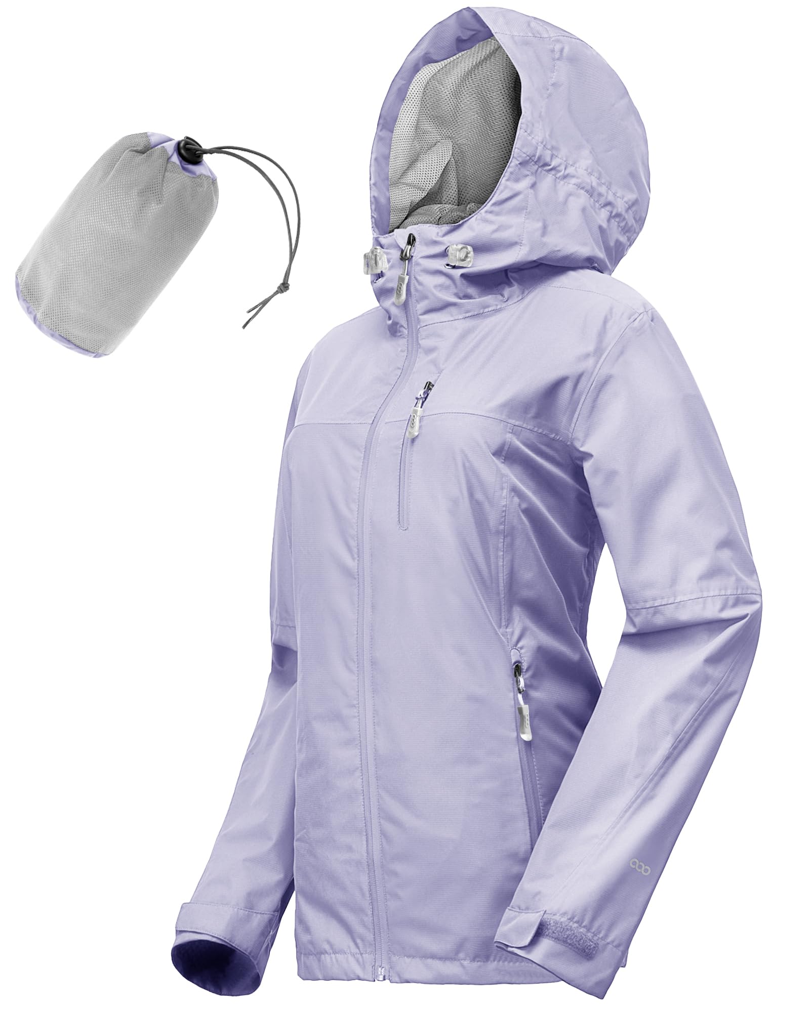 33,000ft Rain Jacket Women Lightweight Hooded Packable Breathable Coat Ideal for