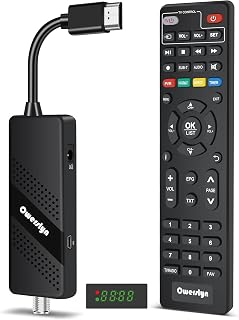 Digital Converter Box for TV, OWERSLYN ATSC TV Tuner for 1080P Live with Program Recording & Playback, USB Media Player, HDMI/AV Output(AV Cable Included), 2-in-1 Remote, Free Digital Channels