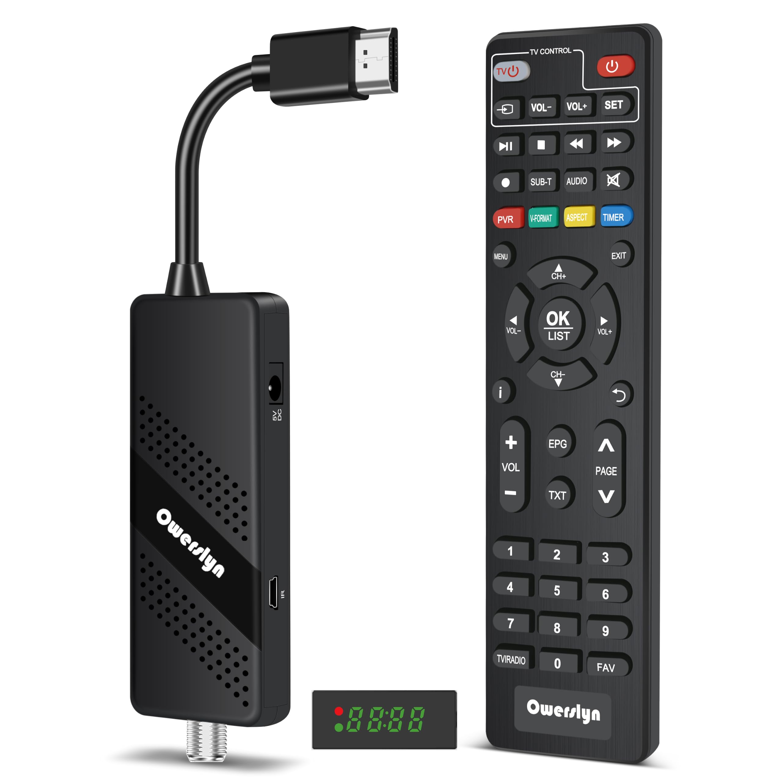 Digital Converter Box for TV, OWERSLYN ATSC TV Tuner for 1080P Live with Program
